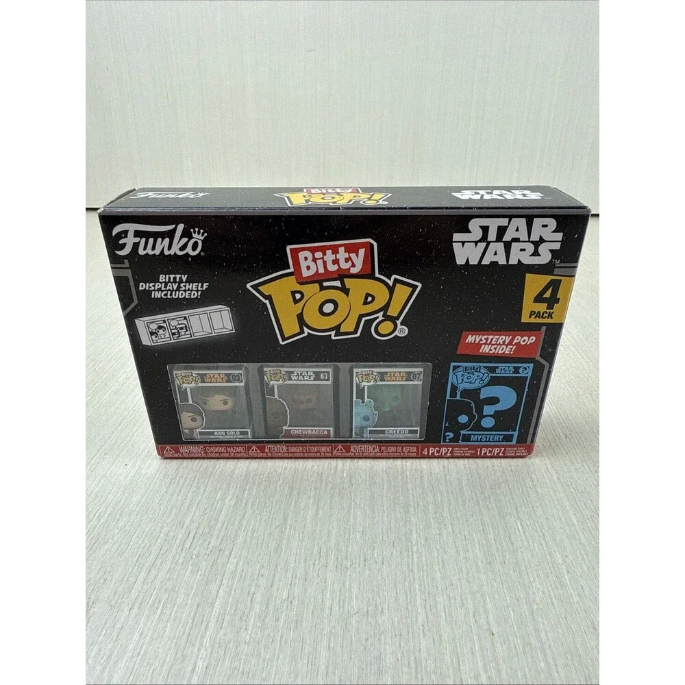 Funko Bitty Pop Star Wars: Hann Solo/Chewbacca/Greedo/Mystery 4 Pc Set NIB